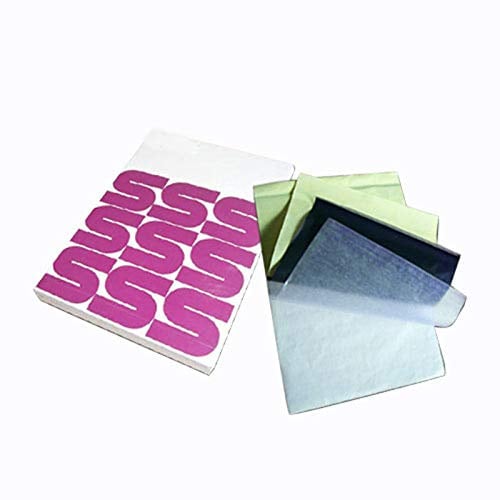 Sirxlevcy 100Pcs/Set A4 Size Tattoo Paper Thermal Stencil Carbon Copier Paper Auxiliary Tattoo Transfer Paste Transfer Oil