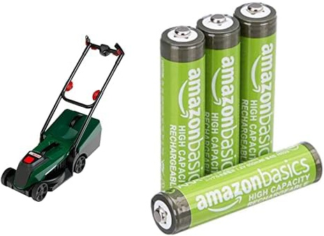 Theo Klein Bosch Rasenmäher Rotak, Licht & Sound, 3+ Jahre, & AAA Akkus Amazon Basics 4 Stück, 850mAh