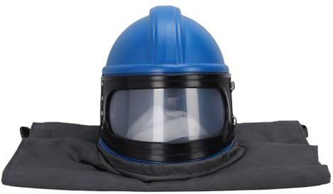Asixxsix Capot de Sablage, Casque de Sablage à Alimentation en Air avec Lentille de Protection et Combinaison Légère sans Manches pour Pulvériser Les Zones Chargées de Poussière