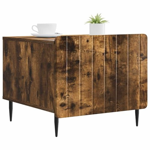 vidaXL Couchtisch Geräucherte Eiche 49 x 50 x 42 cm Holzwerkstoff, Eleganter Vintage Couchtisch, rechteckig, mit Zwei Ablagen, stilvolles Möbelstück für Dein Wohnzimmer
