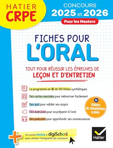 Hatier CRPE - Fiches pour l'épreuve orale de leçon et d'entretien - Concours 2025-2026