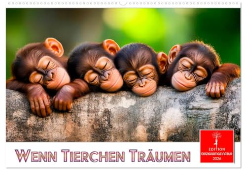 Wenn Tierchen träumen (Wandkalender 2026 DIN A2 quer), CALVENDO Monatskalender: Momente, die man gemeinsam in Geborgenheit verbringt. (CALVENDO Tiere)