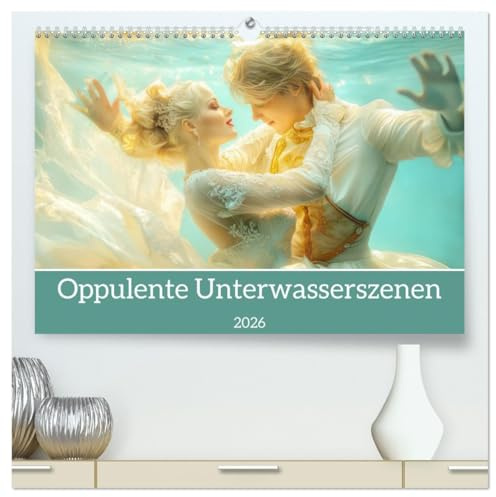Opulente Unterwasserromanzen (hochwertiger Premium Wandkalender 2026 DIN A2 quer), Kunstdruck in Hochglanz: Märchenhaft verspielte Liebespaare (CALVENDO Menschen)