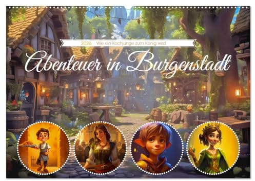 Abenteuer in Burgenstadt (Wandkalender 2026 DIN A2 quer), CALVENDO Monatskalender: Abenteuer in Burgenstadt ist eine Geschichte über den Prinzen der ... zum König wird. (CALVENDO Wissenschaft)