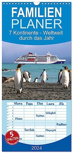 Familienplaner 2024 - 7 Kontinente - Weltweit durch das Jahr mit 5 Spalten (Wandkalender, 21 cm x 45 cm) CALVENDO: Monatskalender mit magischen Sehnsuchtsbildern (CALVENDO Orte)