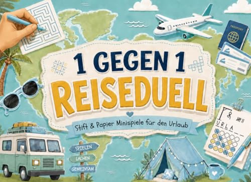 Das 1 gegen 1 Reise-Duell: Stift und Papier Minispiele für den Urlaub | Lustige Reisespiele, Rätsel & Quiz für Paare, Freunde, Familien, Erwachsene & Kinder ab 10 Jahren