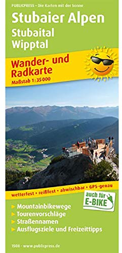 Stubaier Alpen, Stubaital, Wipptal: Wander- und Radkarte mit Ausflugszielen & Freizeittipps, wetterfest, reißfest, abwischbar, GPS-genau. 1:35000 (Wander- und Radkarte: WuRK)