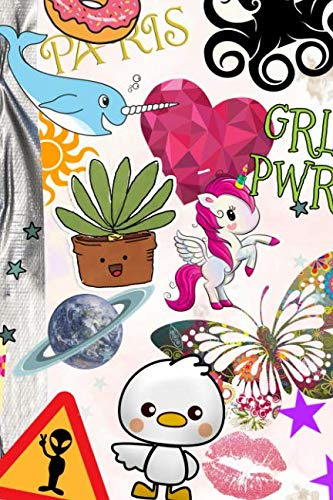 Cute Notebook for Girls: Sticker Collage