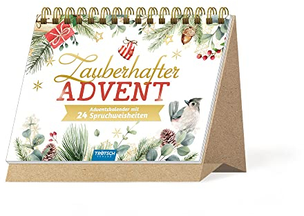 Trötsch Adventskalender zum Aufstellen Zauberhafter Advent - Adventskalender mit 24 Spruchweisheiten: Aufstelladventskalender