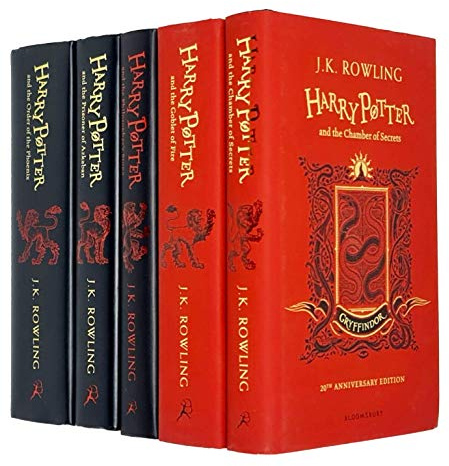 Harry Potter House Gryffindor Edition Serie 1–5 Bücher Sammlung Set von J.K. Rowling (Stein der Weisen, Kammer des Schreckens, Gefangener von Askaban, Feuerkelch, Orden des Phönix)