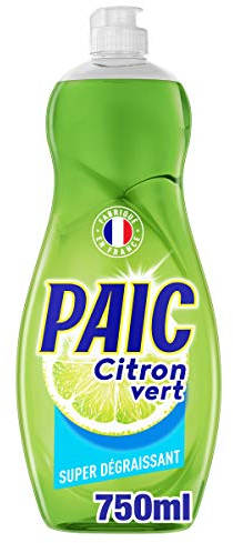 PAIC - Liquide Vaisselle Paic Citron Vert Super dégraissant - Pour une Vaisselle Propre et Brillante - Élimine les Graisses Tenaces - Quelques Gouttes Suffisent - Flacon 750 ml
