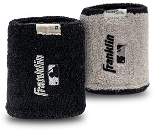 Franklin Sports MLB Armbänder – Xvent – Baseball + Softball – 10,2 cm – atmungsaktiv und langlebig – Schwarz/Grau, Schwarz/Grau