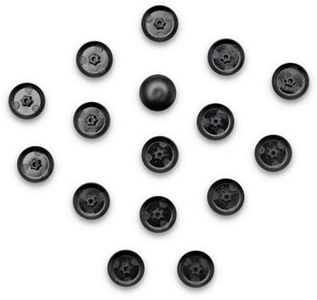 100 Abdeckkappen für Torx-Schrauben - Torx Schraubenabdeckung aus Kunststoff in verschiedenen Größen (TX 40, Schwarz)