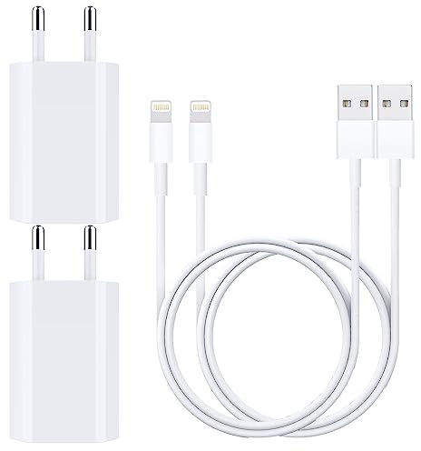 GEJIN USB Ladegerät, Ladekabel 1M/1M für iPhone Kabel USB Netzteil Datenkabel Ladeadapter für iPhone 12pro 12 11 Pro/XS Max/XR/X/8/8 Plus/7