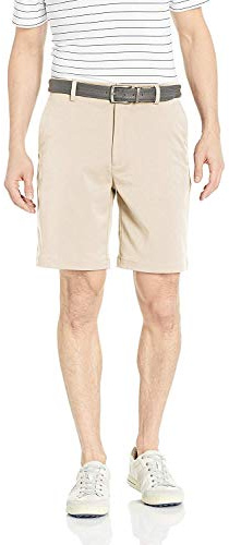 Amazon Essentials Men's Classic-Fit 9 Inseam Moisture-Wicking Golf Shorts, Functional Pockets (Available in Big & Tall), Stone, 34