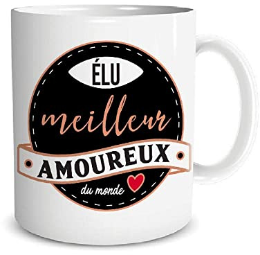STC MUG CÉRAMIQUE ÉLU Meilleur Amoureux 9.5CM Blanc