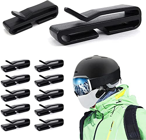 10 Stück (38mm) Maskenhalter Skihelm Clip Skihelm Cliphalterung - Halterung um Masken am Helm zu befestigen - Maskenverlängerungshaken zum Verlängern Maskenhalter Helm