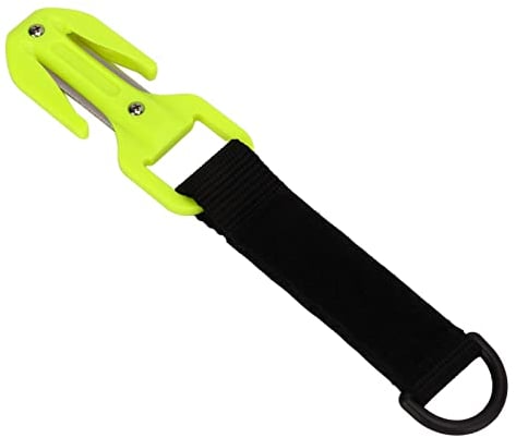 Pasamer Scuba Diving Strap Cutter, Doble Cara de Buceo Cuchilla afilada Diving Safety Line Cutter con Line Cutter Safe Diving Package (Amarillo fluorescente)