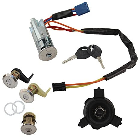 Kit Complet 3 Serrures avec Antivol de Direction, Bouchon de Réservoir et 2 Clés compatible pour 206 (3/5 portes, A trois volumes, CC, SW, Van) - 4162.PS