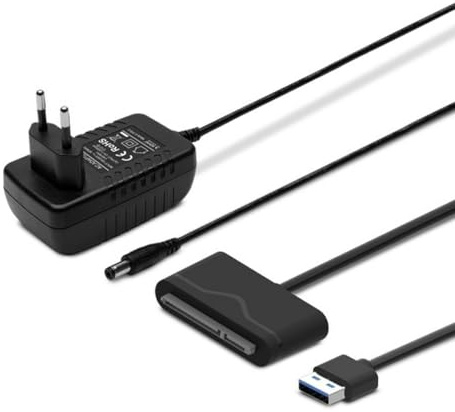 SAVIO AK-39 USB 3.0 - SATA III adapter for 3.5â€ /2 5 drives with power supply Black