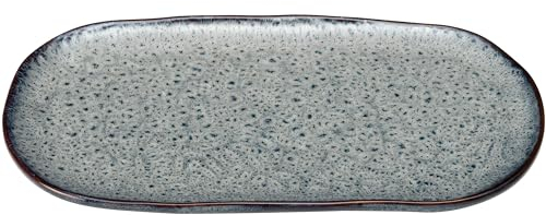 Leonardo Matera 022846 Grand plat de service en céramique - Assiette carrée pour servir apéro, collations, fromage, etc. - 32 x 18 cm - Passe au micro-ondes et au lave-vaisselle - Anthracite