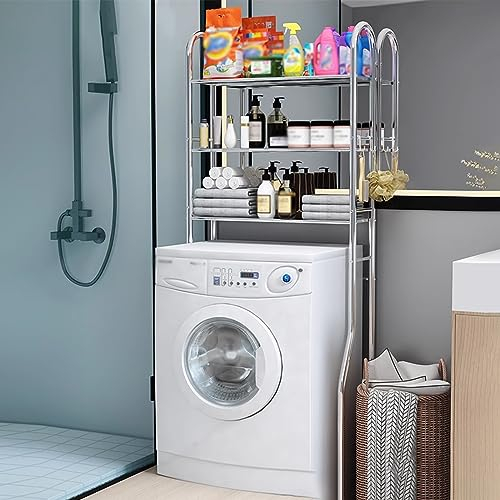 HASMI Etagere Machine A Laver, Étagère de Rangement Au-Dessus de la Machine à Laver, Étagère de Salle de Bain en Métal Utilitaire, pour Buanderie, Toilette