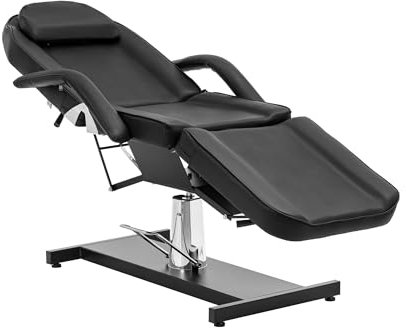 Physa Hydraulische Kosmetikliege 200 kg Sitzhöhe: 67-78 cm 360°-drehbar Schwarz Kunstleder Behandlungsliege Kosmetikstuhl Therapieliege Massageliege Tattooliege Massagetisch