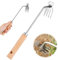 Byffoer Désherbeur manuel pour le jardinage, désherbeur de mauvaises herbes, outil de jardin, nettoyeur de joints, désherbeur à main, outil de désherbage avec manche