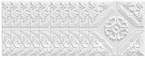 Lot de 10 panneaux muraux 3D, autocollants muraux en brique blanche, pour décoration de plafond, 35,1 x 35,1 cm