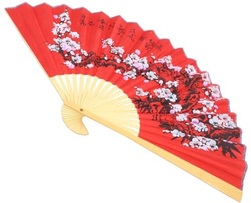 Alipis Big Fan Chinese Fan Hanging Giant Asian Wall Fan Oriental Feng Shui Wall Fan Wedding Fan Decor Paper Fan Wedding Ceremony Decorations Chinese Traditional Fans Hand Fans Red Wood