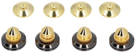 Pieds d'isolation de Haut-Parleur, 4 Ensembles de Pointes de Haut-Parleur dorées, Protecteur de Sol, Supports de Haut-Parleur adhésifs en métal, Pieds, Tapis de Base Conique,
