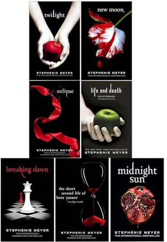 Twilight Saga by Stephenie Meyer 7 Books Collection Set (Life and Death, Midnight Sun and More)