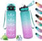 Gourde Sport 1L, Bouteille d'eau Sport Étanche, Gourde Sport avec Paille, Gourde pour 1 Journee, Bouteille Reutilisable, Gourde Motivation pour Enfant, Adulte, Randonnée, l'école, Fitness, Yoga