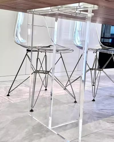 Pieds de Table en Acrylique Robustes de 75 cm de Haut, Pieds de Bureau en Acrylique Transparent en Forme de T, Pieds de Meubles de Cuisine décoratifs, Base de Table à Manger Transparente, pi