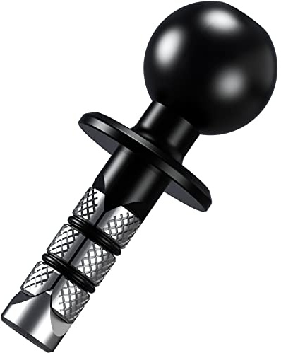 LOKTENWO Motorcycle Metal Fork Stem Mounting Base with 1 TPU Ball - Fits Stem Holes 12mm to 25.4mm in Diameter, Suitable for RAM Mounts B Size 1 Inch Ball Double Socket Arm