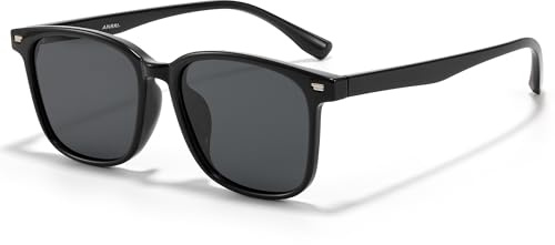 ANRRI Leichte, polarisierte, quadratische Sonnenbrille für Damen und Herren | Sonnenbrille mit UV400-Schutz und leichtem Rahmen, klassische Brille speziell für Autofahrer