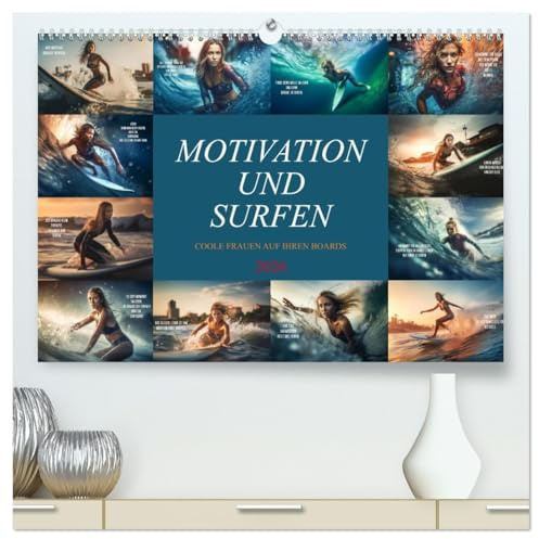 Motivation und Surfen (hochwertiger Premium Wandkalender 2026 DIN A2 quer), Kunstdruck in Hochglanz: Ein wunderschöner farbenprächtiger Kalender mit ... nicht nur für Surfer (CALVENDO Sport)