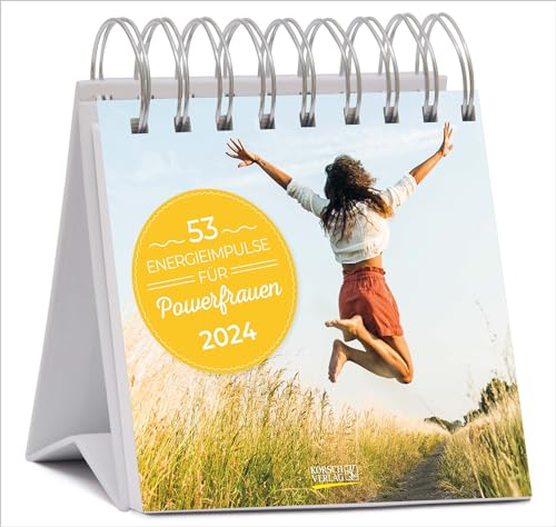 53 Energie-Impulse für Powerfrauen 2024: Aufstellbarer Foto-Postkartenkalender. Jede Woche eine neue Foto-Spruch-Kombination. Hochwertiger Wochenkalender für den Schreibtisch