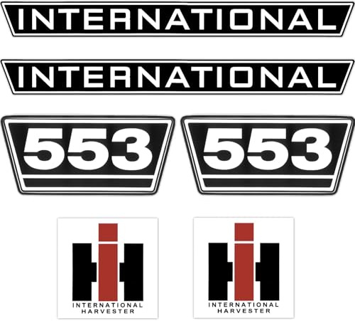 IHC International 553 Schwarz Weiß Groß Schlepper Traktor Aufkleber Klebefolie
