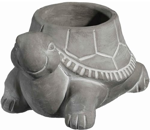 Classic Home and Garden Cement Buddies Pot de Fleurs d'intérieur/extérieur avec Trou de Drainage Tortue Taille L (20 cm) Gris Naturel