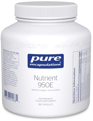 Pure Encapsulations Nutrient 950E Without Cu, Fe and Iodine, 180 Capsules | Complete Multivitamin without Copper, Iron & Iodine, Activated Vitamins & Chelated Minerals, Hypoallergenic