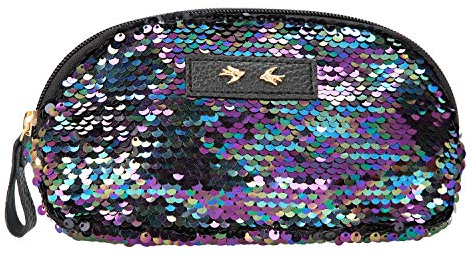 Depesche 10397 Kosmetiktasche mit Pailletten Trend Love, schwarz