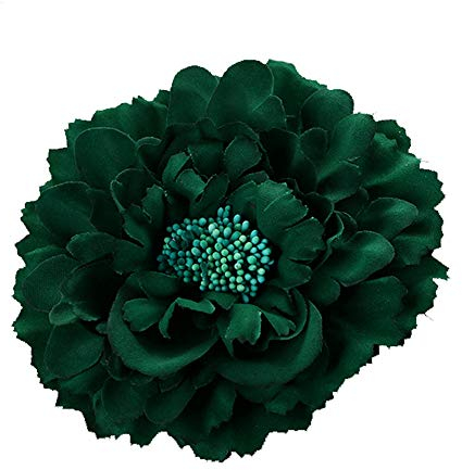 Cheerlife 2 Stück Frauen Baby Mädchen Kinder Blumen Ansteckblume Haarblume Haarspangen Set Schleife Haarschmuck Pfingstrose Dunkelgrün