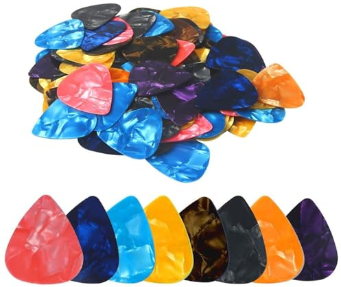 DECYOOL 100 Pack Guitar Picks 0.71mm for Acoustic Electric Guitars