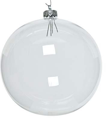 Transparente Glaskugel vorne offen Weihnachtsbaum 15 cm Auswahl CARTOLERIA VARZI 1956