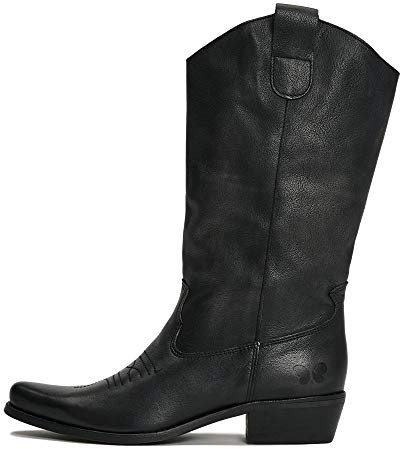Felmini - Scarpe Donna - Innamorarsi Com Gerbera 7962 - Stivali Cowboy & Biker - in Pelle Genuina - Nero - 42 EU Size