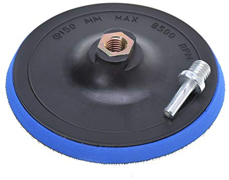Aqbau® Schleifteller mit Klett Haftteller 115 mm M14 mit adapter Schleifteller für Bohrmaschine und Winkelschleifern incl. Spanndorn Polierpad Adapter