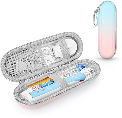 PhD Keisi Reiseetui für elektrische Zahnbürste für Braun Oral B Pro 1/2 2900, 2000, 2500, 200, 750, SmartSeries, Smart 4 mit Zubehöraufbewahrung, tragbares Hartschalen-Reiseetui, Farbverlauf