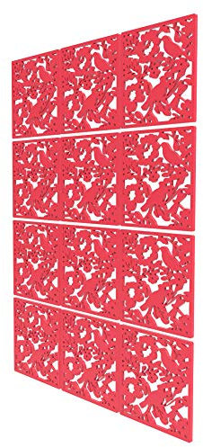 Divisorio Stanza 12 Pezzi - 121x161.5cm - Rosa Paraventi Divisori per Interni Uccello Separè Paravento per Il Salone Di Trucco Della Camera Da Letto Del Bagno Dell'Armadio