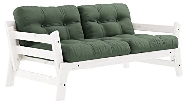 Karup Design, Step, Schlafsofa, Gestell: Weiß, Matratze: Olivengrün